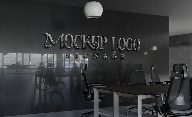 Mockup del efecto del logotipo de Chrome