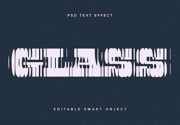Mockup de efecto de texto distorsionado de vidrio