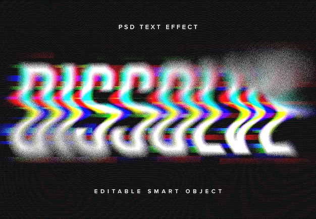 Mockup del efecto de texto de glitch de distorsión