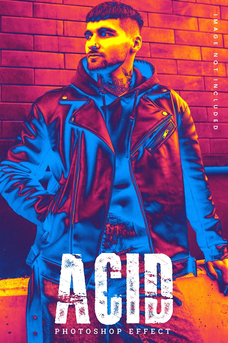 PSD mockup efek foto psd asam