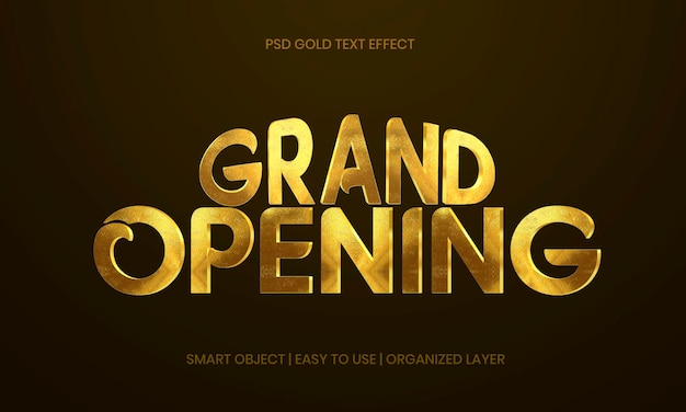 Mockup efek teks PSD Emas Realistis