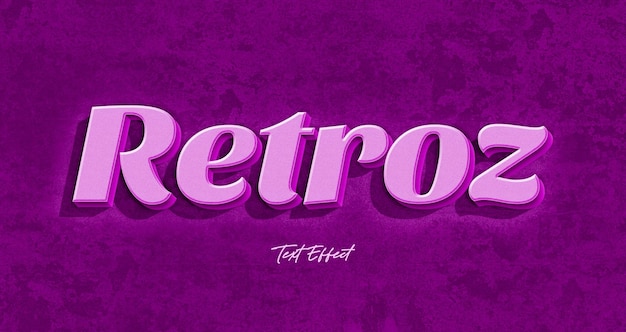 PSD mockup de l'effet de style de texte retroz 3d