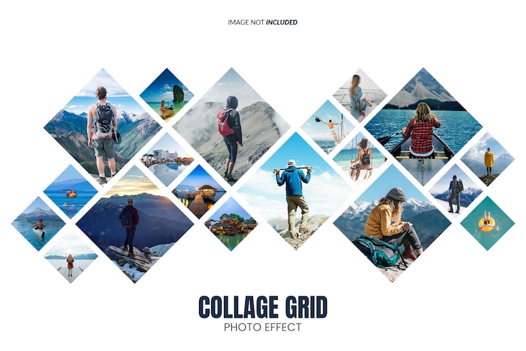 Mockup effetto cornice Collage Grid e Photo collage