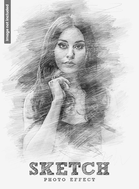 Mockup effetto foto disegno a matita fatto a mano