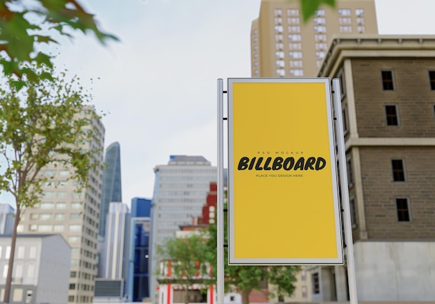 Mockup einer rechteckigen Plakatwand Psd