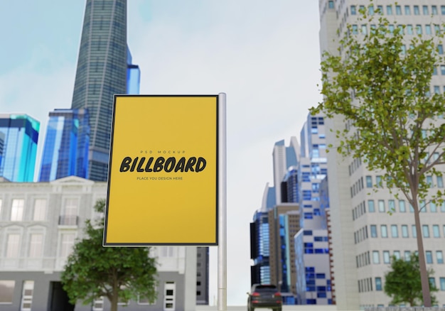 Mockup einer rechteckigen Plakatwand Psd