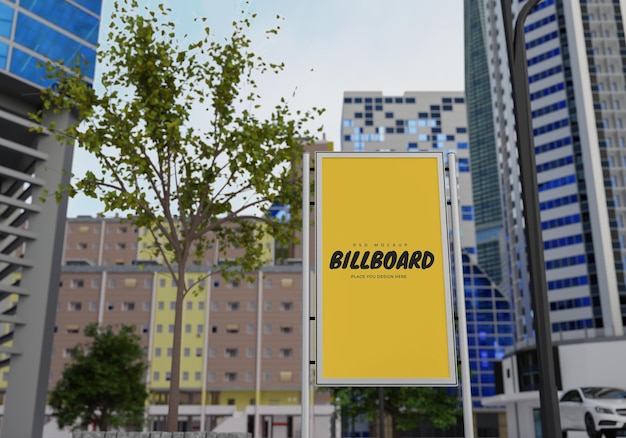 Mockup einer rechteckigen Plakatwand Psd