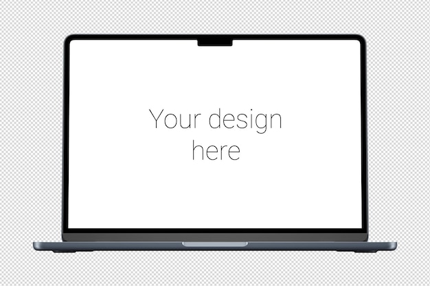 Mockup eines grauen Laptops ohne Hintergrund