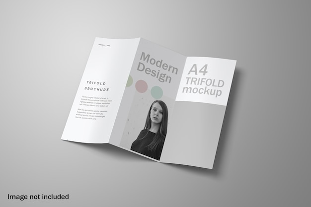 Mockup elegante de folleto tríptico