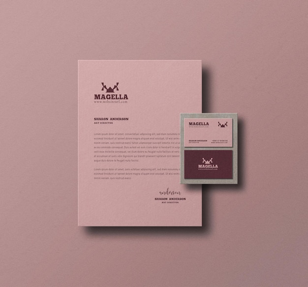 Mockup elegante de papelería