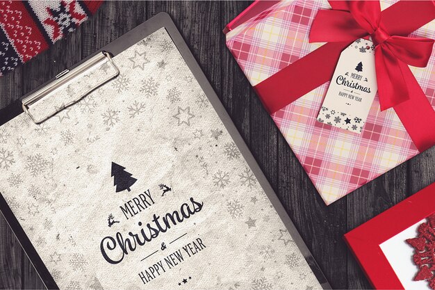 PSD mockup de elementos de navidad