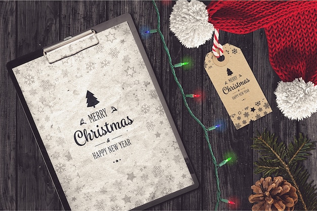 Mockup de elementos de navidad