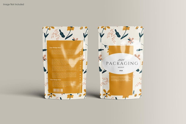 Mockup de embalaje de bolsa floral de pie
