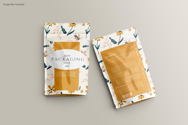Mockup de embalaje de bolsa floral de pie