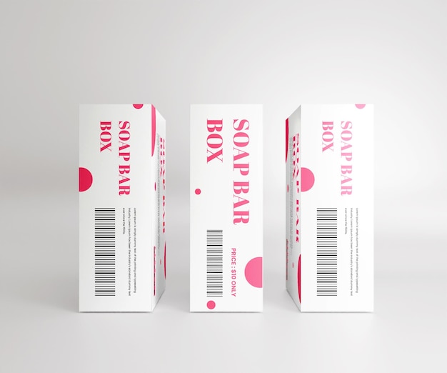 Mockup del embalaje de la caja de jabón