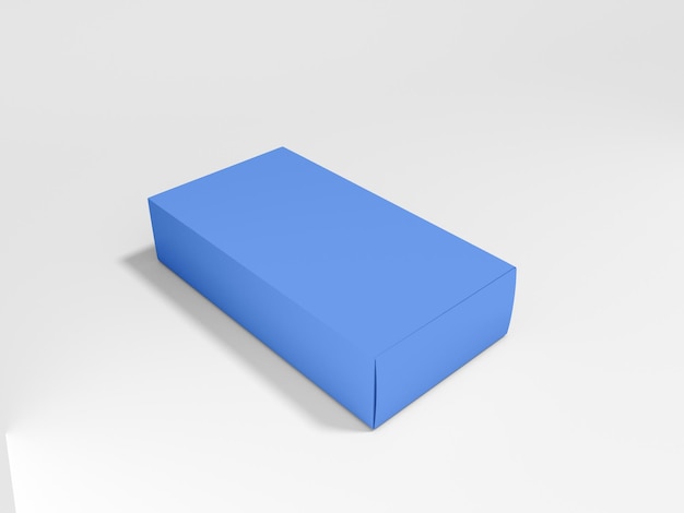 Mockup de embalaje de caja de papel azul para productos