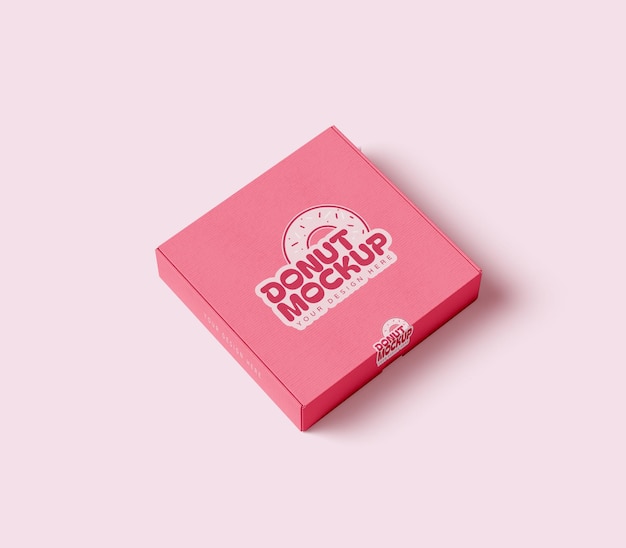 Mockup del embalaje de la caja de rosquillas