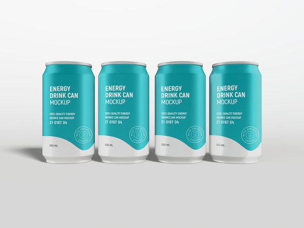 Mockup de embalaje de latas de refrescos de metal