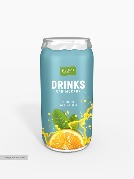 Mockup de embalaje de latas de refrescos de metal