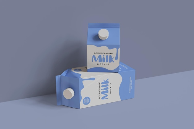 Mockup de embalaje de leche