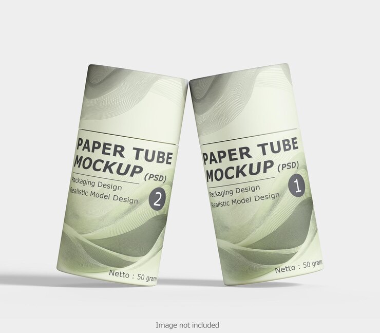 PSD mockup de embalaje de tubo de papel de cilindro fácil de editar archivo psd