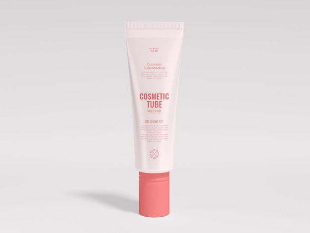 Mockup de embalaje de tubos cosméticos de plástico brillante