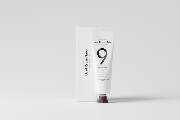 Mockup de embalaje de tubos de crema usados