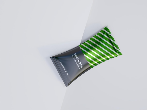 PSD mockup de empaque de bolsa de aperitivos premium psd