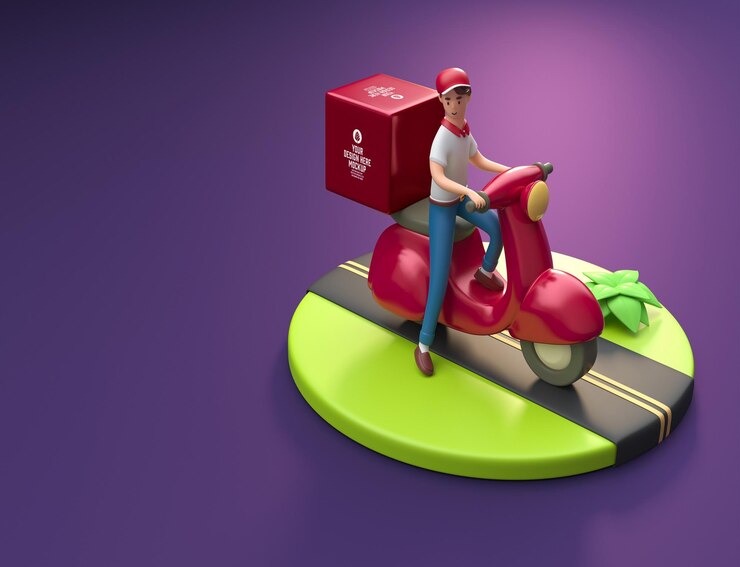 PSD mockup de la entrega de alimentos