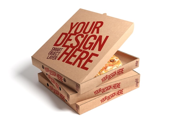 PSD mockup de entrega de cajas de pizza