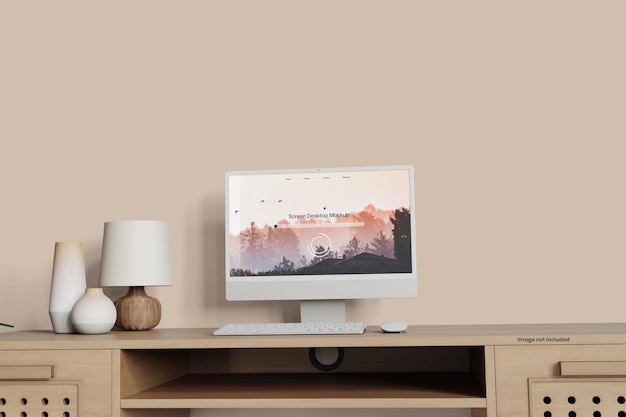 Mockup del escritorio de la pantalla