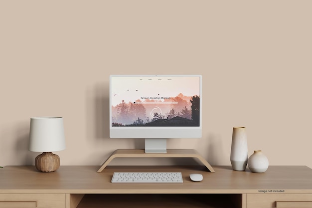 Mockup del escritorio de la pantalla
