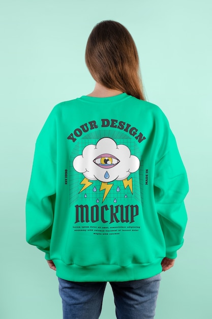 PSD mockup en la espalda de una sudadera