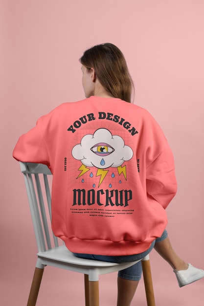 PSD mockup en la espalda de una sudadera