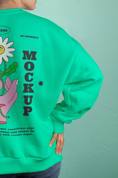 PSD mockup en la espalda de una sudadera