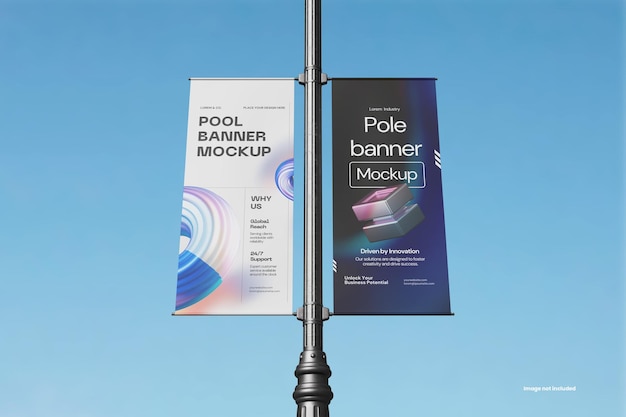 Mockup del estandarte del poste