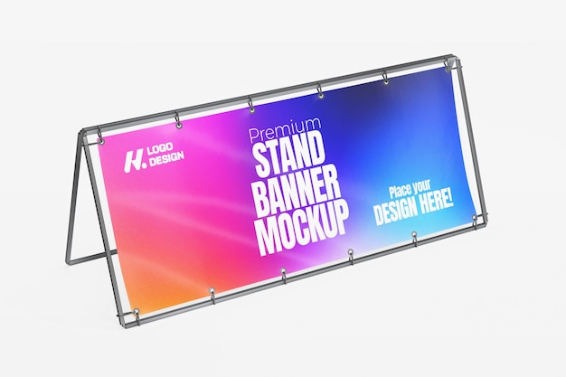 Mockup de estandarte renderizado en 3D para exhibición y publicidad
