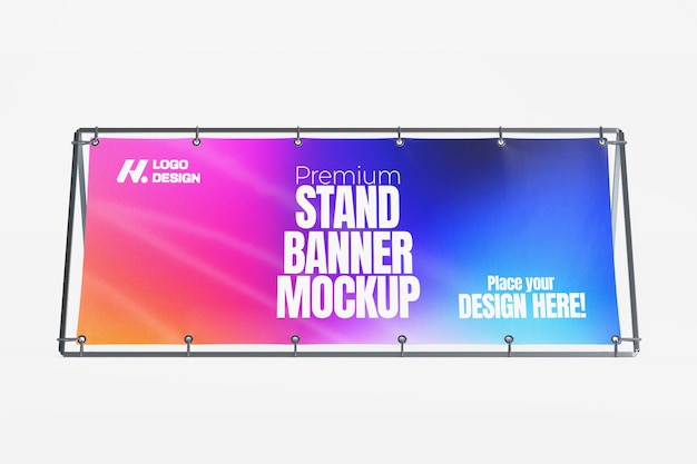 Mockup de estandarte renderizado en 3D para publicidad y promociones