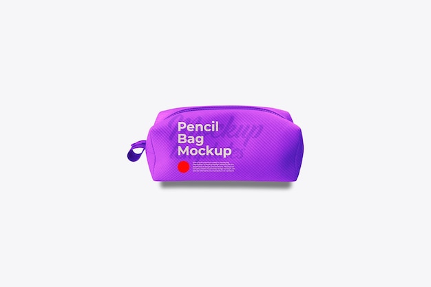 Mockup de estuche para lápices en color morado con cremallera