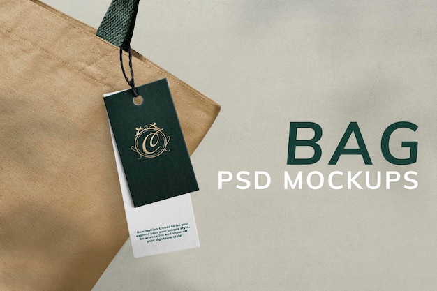 Mockup de etiqueta de ropa mínima psd para marcas de moda