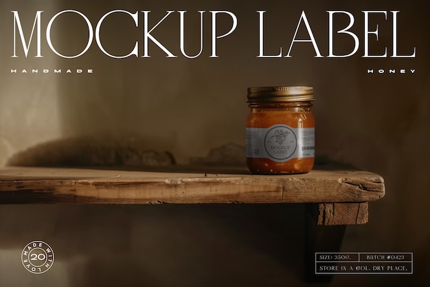 Mockup de etiqueta de salsa hecha a mano