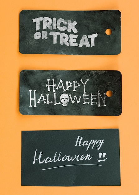 Mockup de etiquetas de halloween