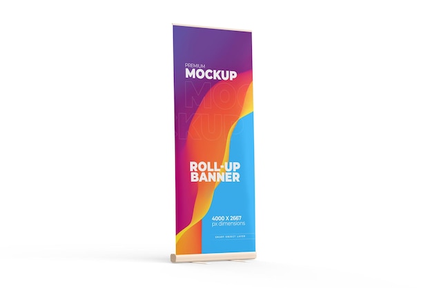 Mockup de la exhibición de mercadotecnia Roll Up Banner
