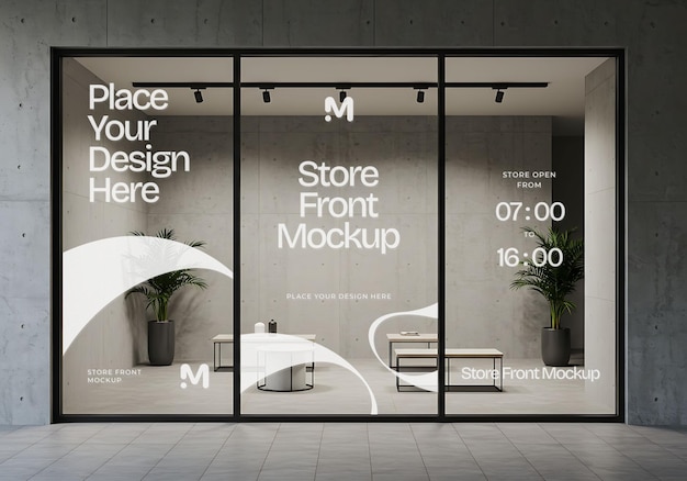 Mockup de fachada con visualización de ventana