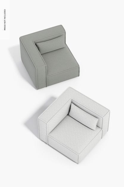 Mockup De Fauteuil En Tissu, Vue Du Haut