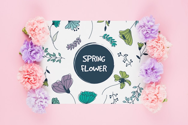 PSD mockup de flores de primavera