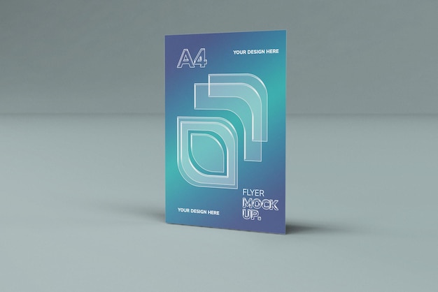 Mockup de flyer A4 avec des formes gradientes et abstraites