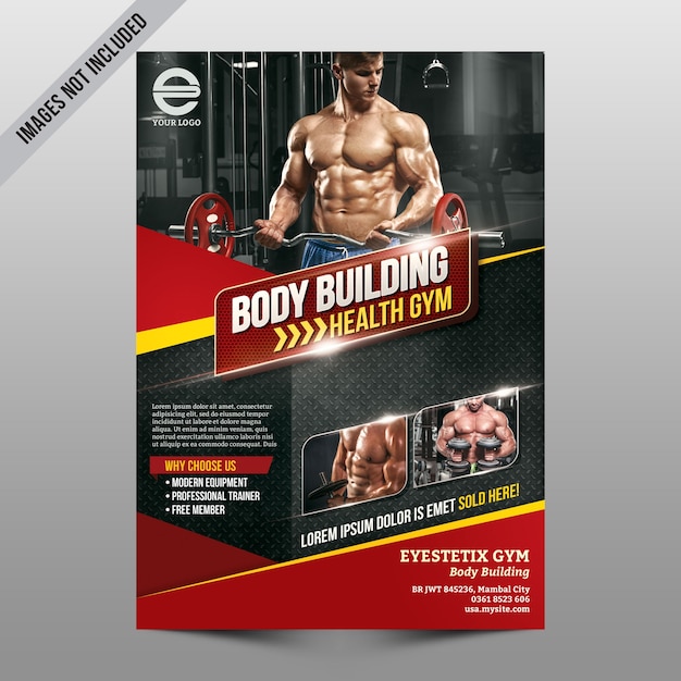 Mockup de flyer de bodybuilding