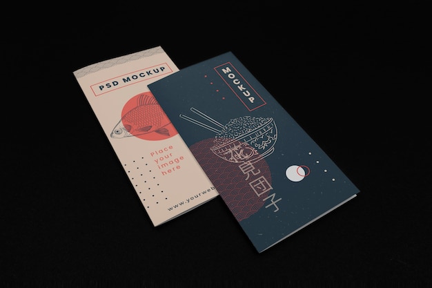 PSD mockup de folleto con inspiración japonesa