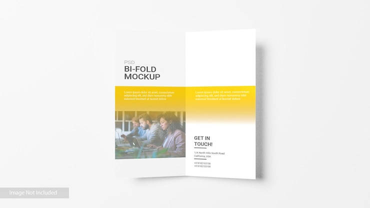 PSD mockup del folleto de psd bi fold